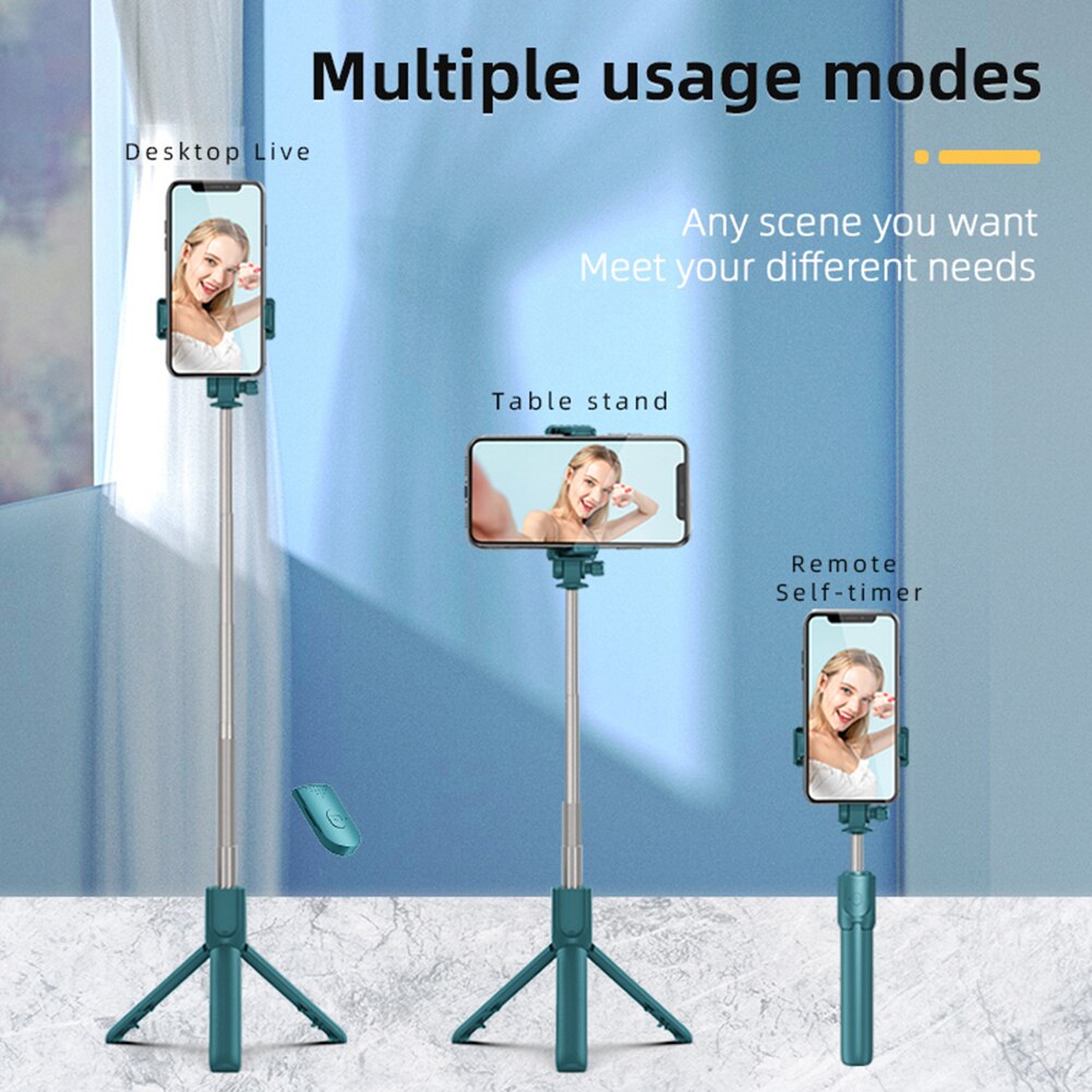 Kabelloser selfie-stick, faltbares mini-stativ mit fernauslöser, ausziehbarer hand-monopod, handyhalterung für ios und android