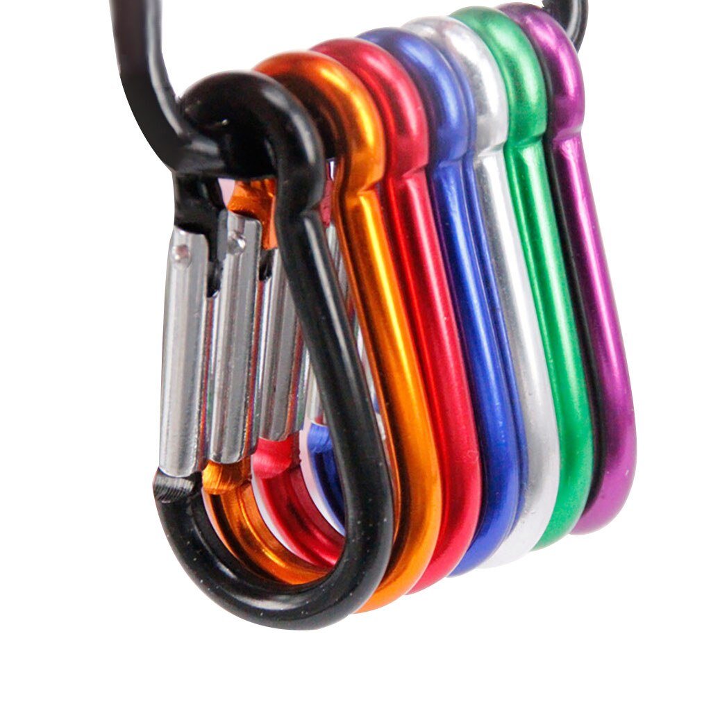 2 Stuks Aluminium D Vormige Karabijnhaak Spring Snap Clip Haken Camping Wandelen Klimmen Sleutelhangers Voor Outdoor Sport Clip Haak 25 #: 7PCS