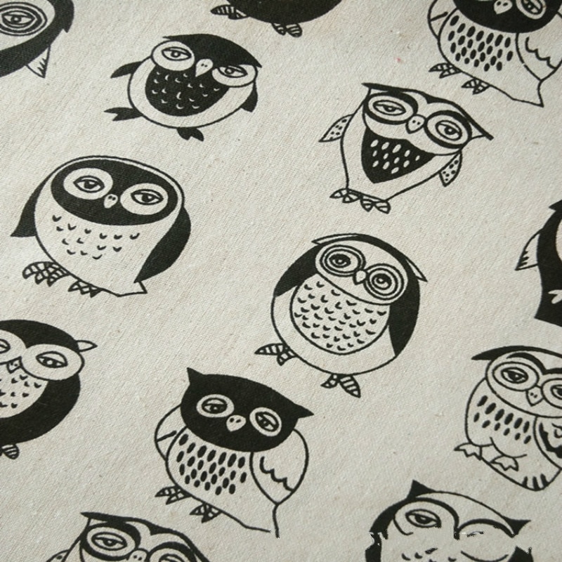 Retro bomuld linned stof trykt syning polstring gardin dug bomuldsklud til gør-det-selv-tasker materiale