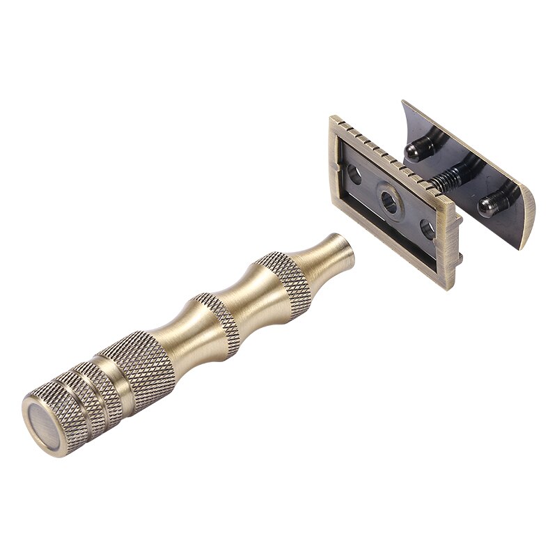 Double Edge Safety Razor Short Handle Classic Metal Brass Manual Shaver