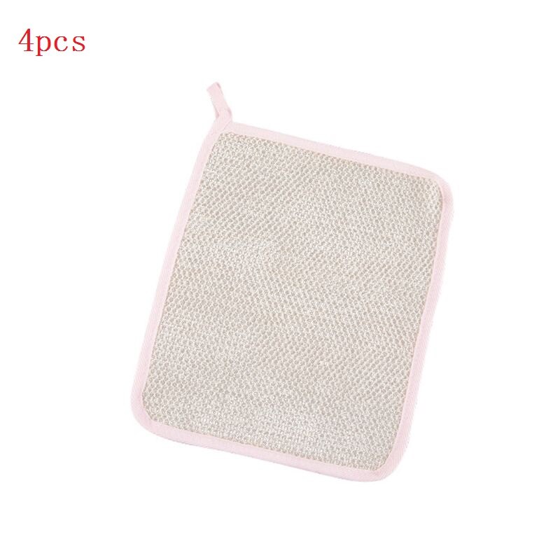 1Pc Exfoliërende Nylon Dubbele Laag Bad Doek Zeep Cleanser Schuimende Gezicht Handdoek: White 4PCS