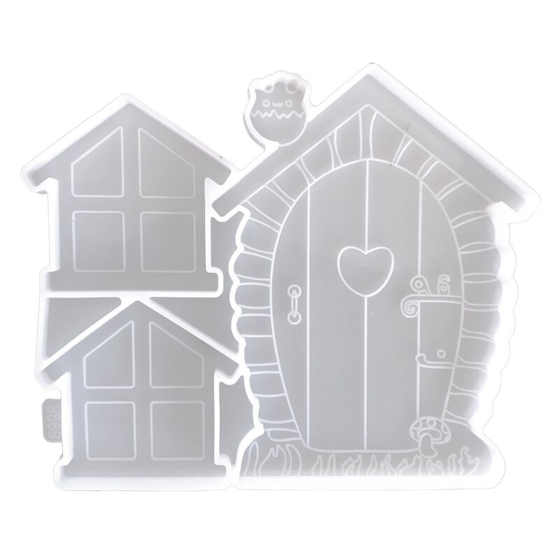 Molde de silicona para puerta de hadas, decoración 3D para ventana, bricolaje, cristal, resina epoxi, Cara de árbol durmiente, Patio y césped: Transparente