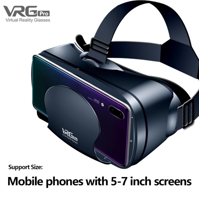 För iphone huawei samsung vrg pro 3d vr glasögon virtuell verklighet visuell moblie -spel i helskärm för 5to 7 -tums smartphone -enheter