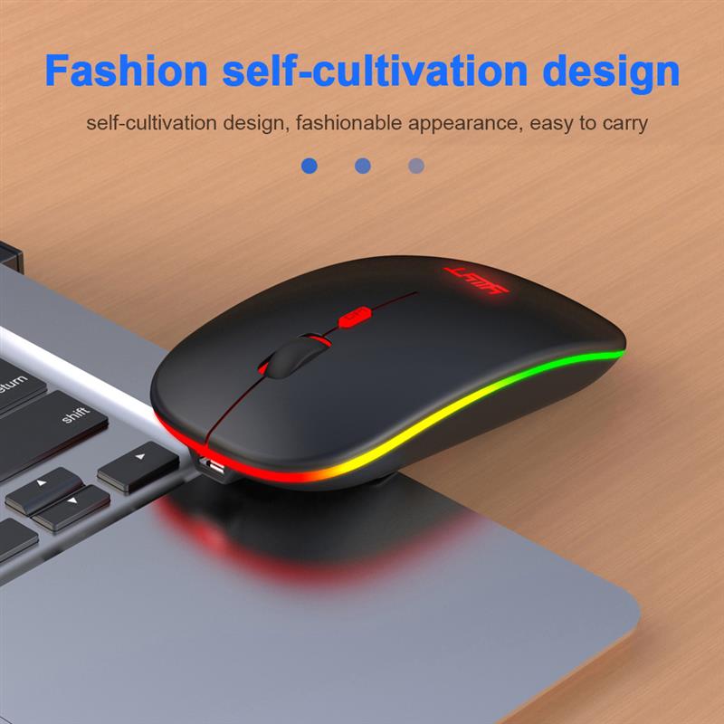 Ywit rgb wireless mouse  g852 silent 2.4g wifi & bluetooth 5.1 tragbare mini-maus kabellose maus für macbook laptop pc computer
