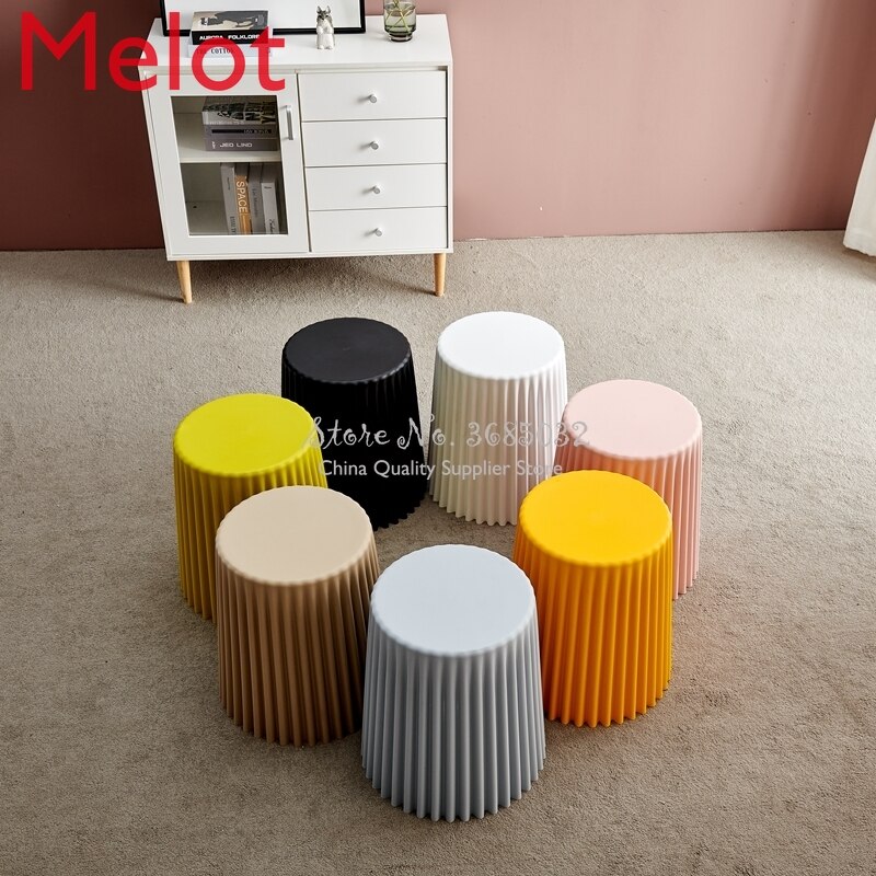 Cheap Nordic Plastic Coffee Table for Living Room Side Table Bedside Ottoman Small Round Table Ins Stool Home Decor