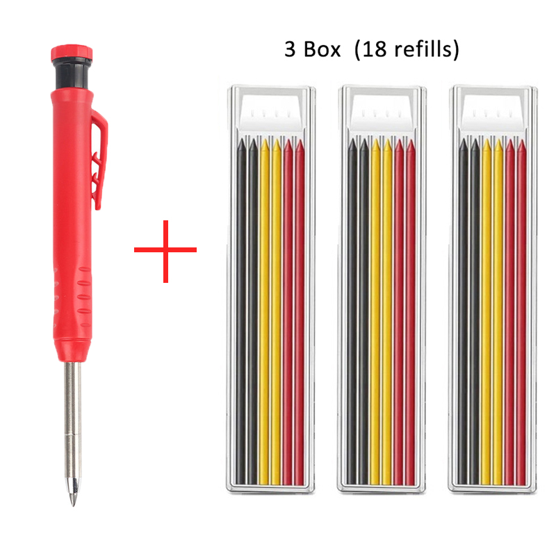 Solide Tischler Bleistift mit Nachfüllung Blei und Gebaut-in Spitzer für Tiefe See Mechanische Bleistift ritzen Kennzeichnung Holzbearbeitung Werkzeug: königlich Blau