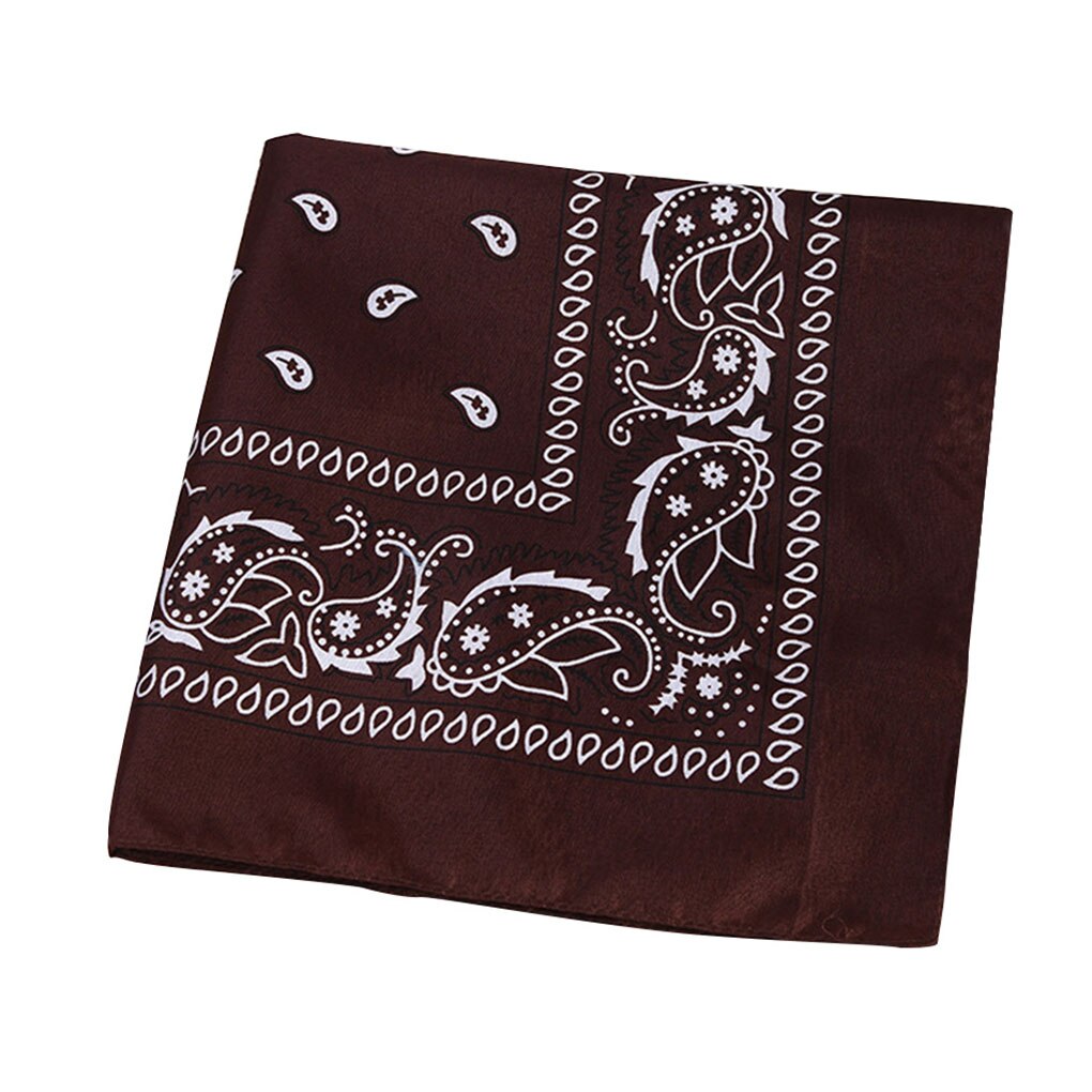 Mode Hip Hop Mannen Vrouwen Bandana Sport Hoofddeksels Paisley Bandana Pols Hairwrap Dubbelzijdige Hoofd Wrap Sjaal Hoofddeksels: Coffee