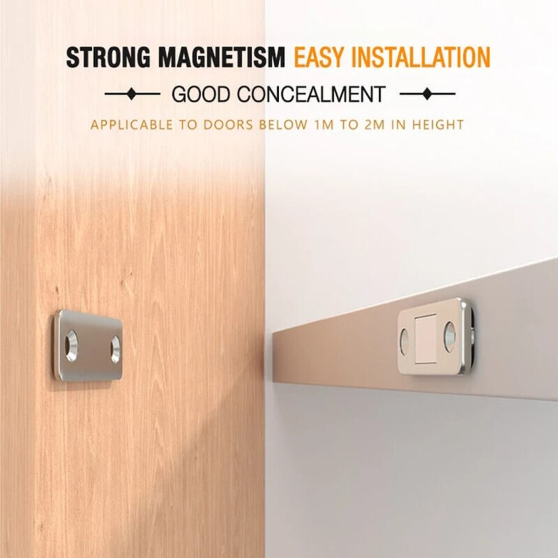 Invisible Magnetic Door Stop Punch-free Strong Anti-loose Door Closer Furniture Cabinet Catch Latch Door Magnetwith Screws