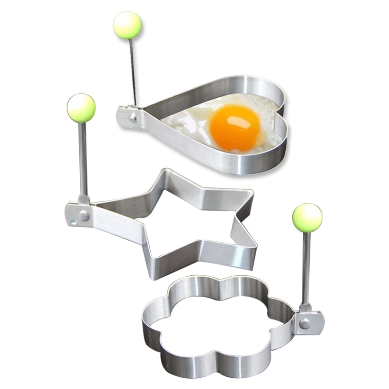 1/5pcs Stainless Steel Omelette Maker Heart Shaped Fried Egg Maker Breakfast Baking Model Mould Cooking Tools