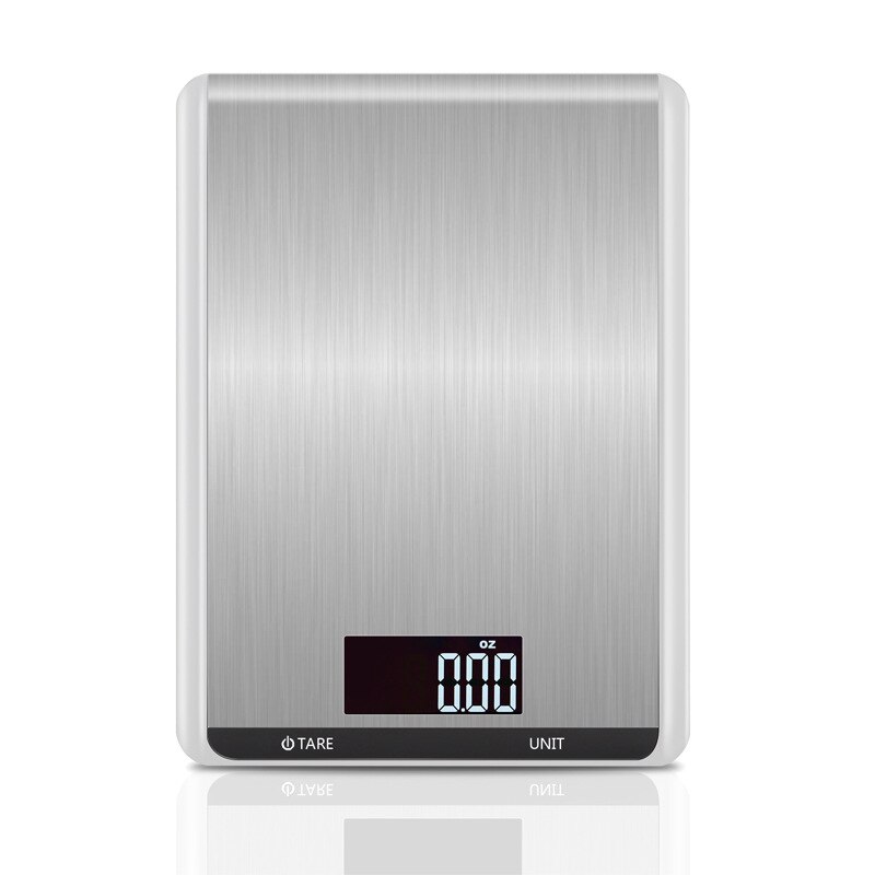 Digital Kitchen Food Scale 22lbs/10kg Precision Food Scale LCD Display Tempered Glass Surface Touch Screen: white / 5Kg