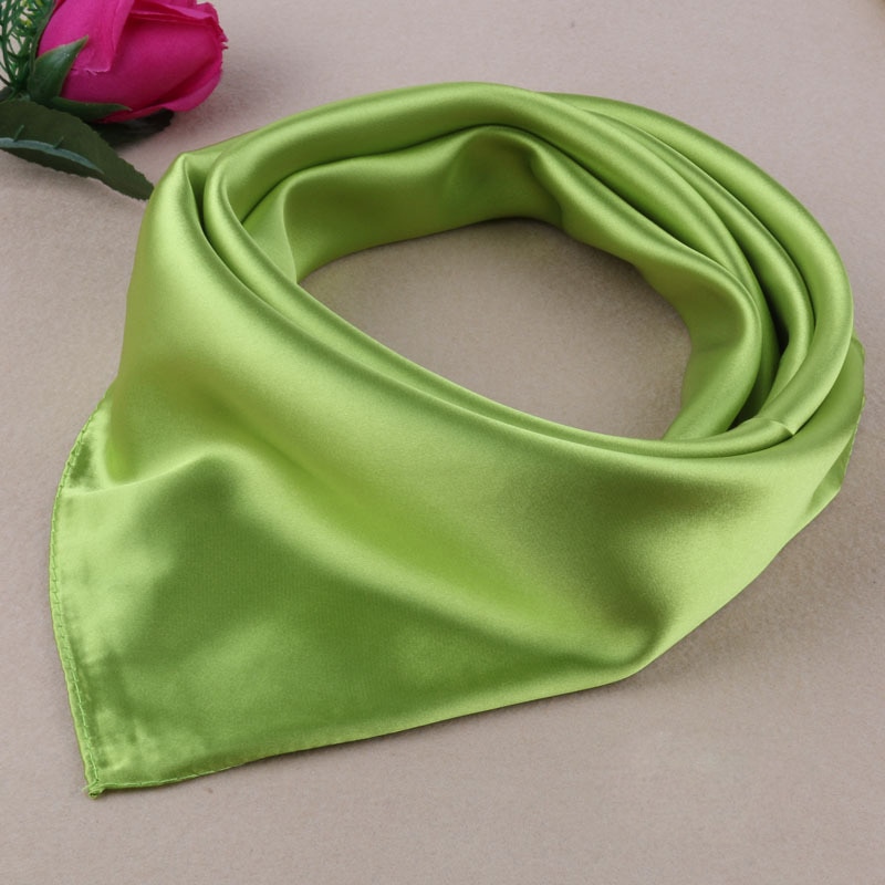 Best Verkopende Kleine Vierkante Satijn Effen Kleur Kunstmatige Zijde Sjaal Voor Dames Vrouwen Sjaals Zakdoek 60*60Cm