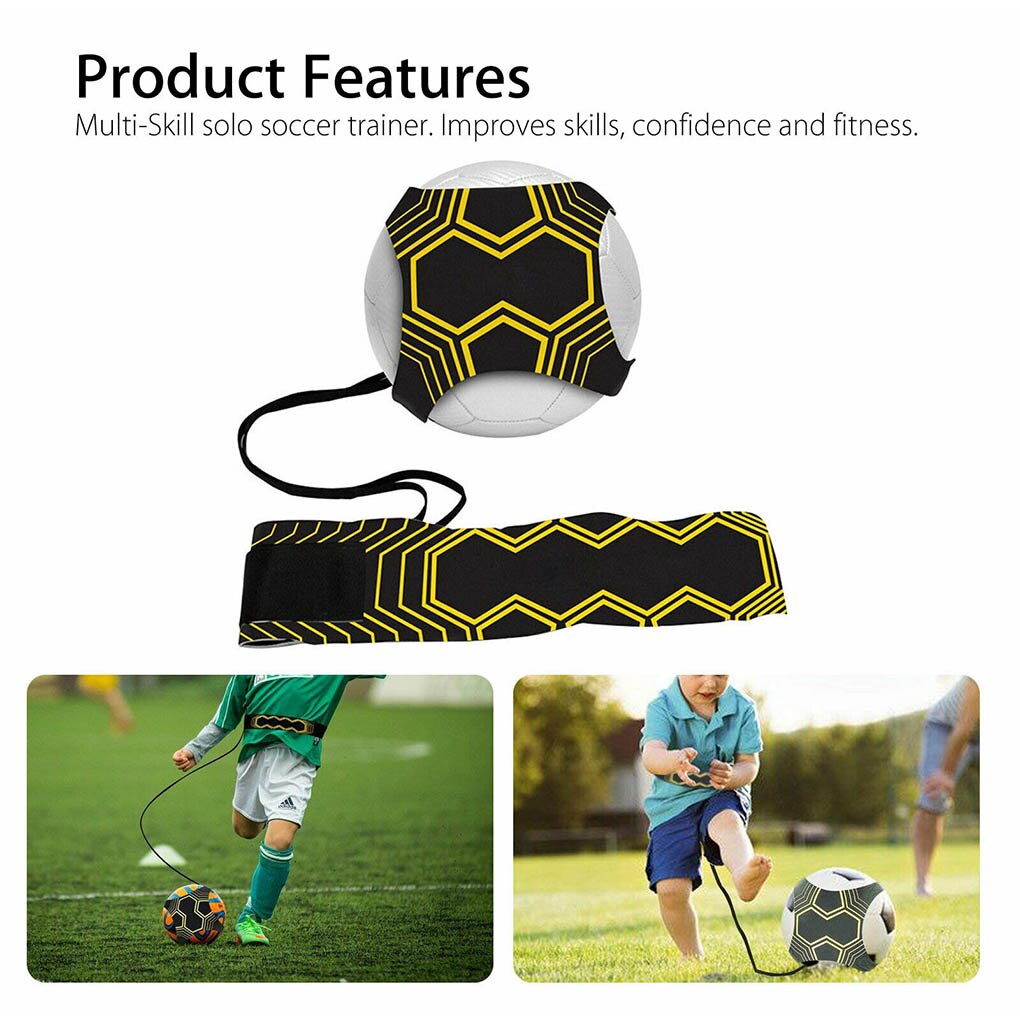 Children Soccer Kick Trainer Kids Elastic Adjustable Soccer Football Kick Training Assistance Ball