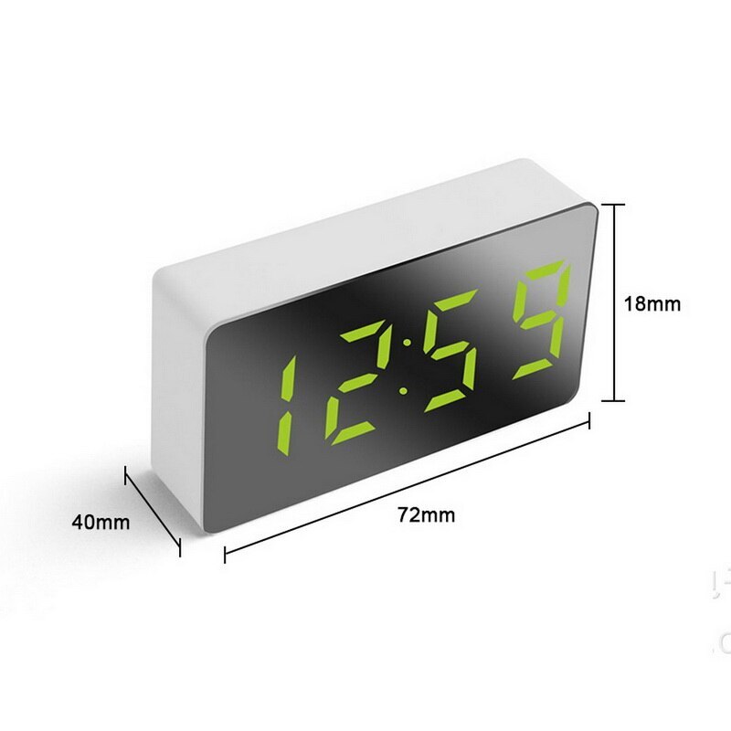 7*4CM Mini Schreibtisch Wecker Digitale Spiegel LED Großen Display Schlafzimmer Snooze Timer Hause Elektronische Tisch Uhr USB Konstante Licht