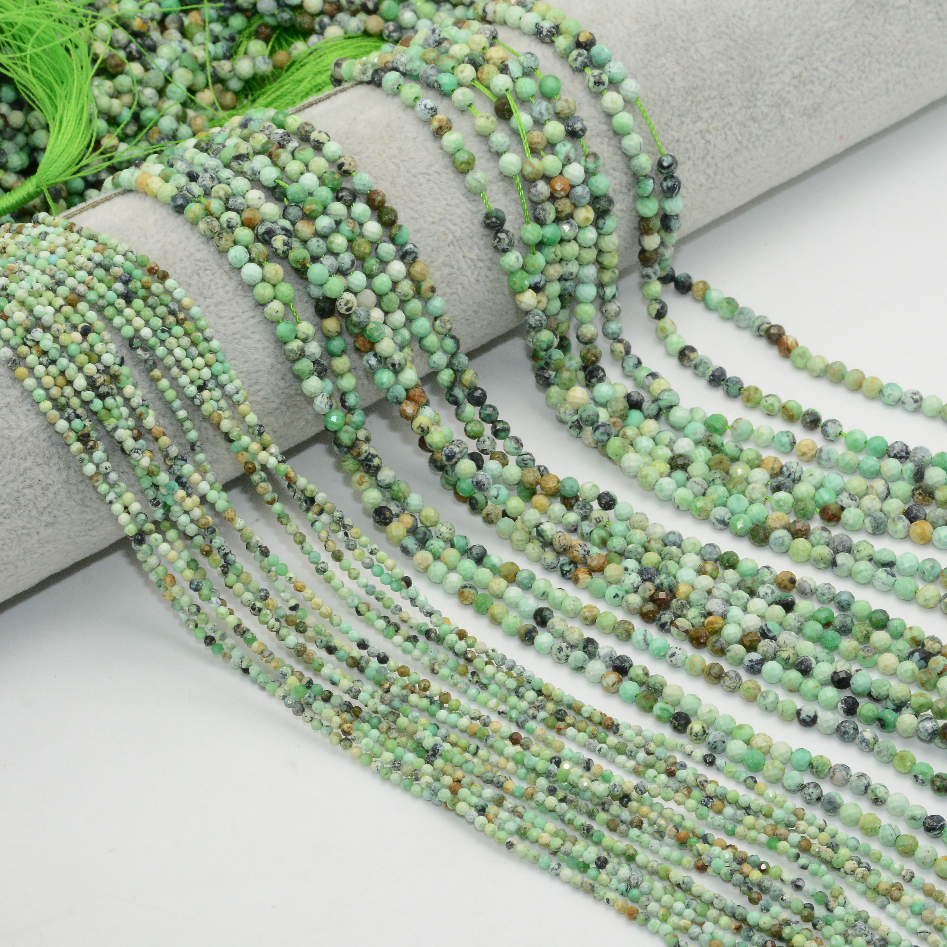 Natural Genuine Variscite Faceted Loose Round Beads 2mm,3.5mm,4mm