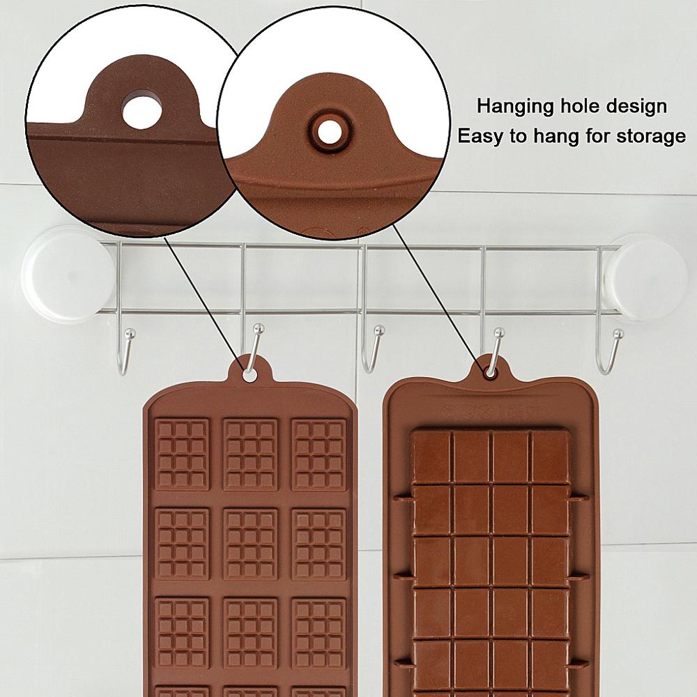 2 Pcs Silicone Chocolate Moulds,Not Easy To Stick Easy To Take Off Food Grade Chocolate Mold,Two Different Styles Of Brown Choco