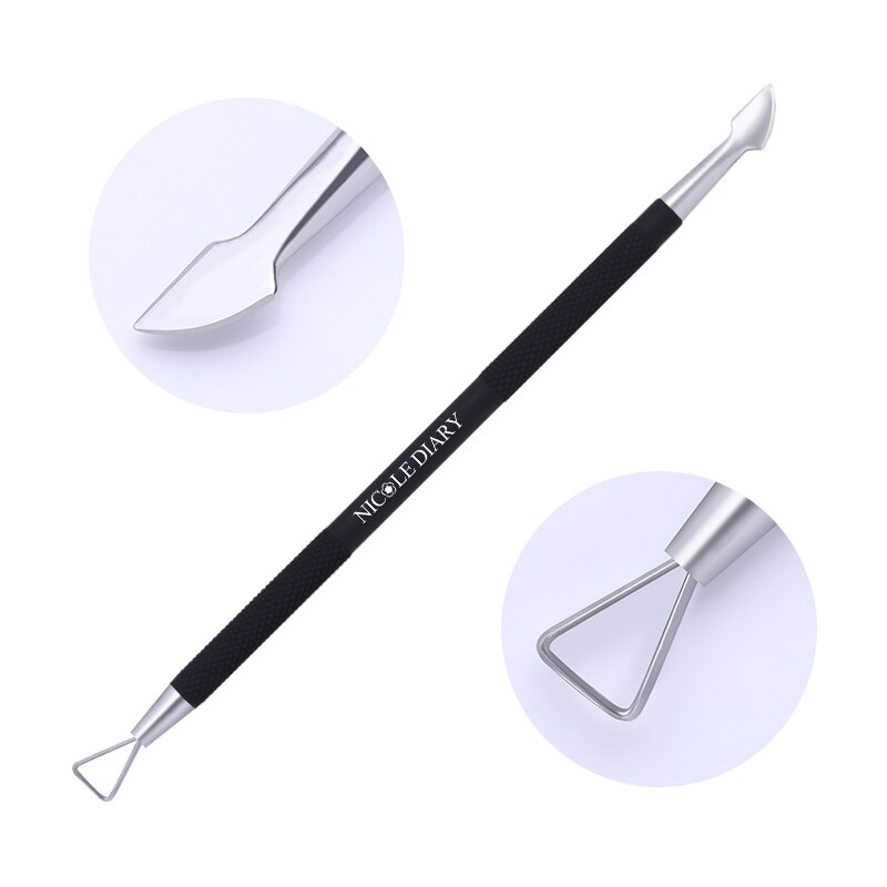Nicole Dagboek Rechte Gebogen Tweezer Nail Sticker Rhinestone Picker Matte Black Uv Gel Polish Remover Nail Art Tool