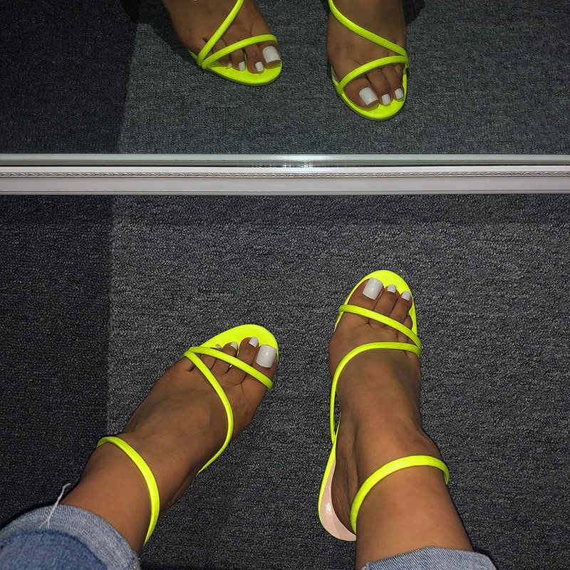 MCCKLE Sommer Damen Gladiator Sandalen Gummiband hoch Hacke Schuhe Frau Knöchelriemen Absatz Damen Sandalen Weiblich fest