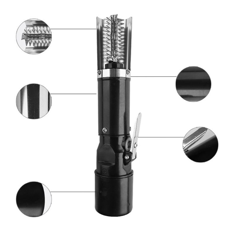 Electric Fish Scale Remover Cleaner Seafood Tool Stainless Steel Waterproof Cordless Automatic Scraper Kitchen Helper Cleaning B