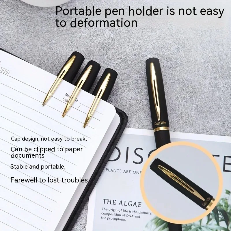 Bolígrafo de Gel de gran capacidad, 6 uds., 1,0/0,7/0,5mm, plumas de escritura a mano para caligrafía, tinta negra/azul/roja de carbono, suministros escolares