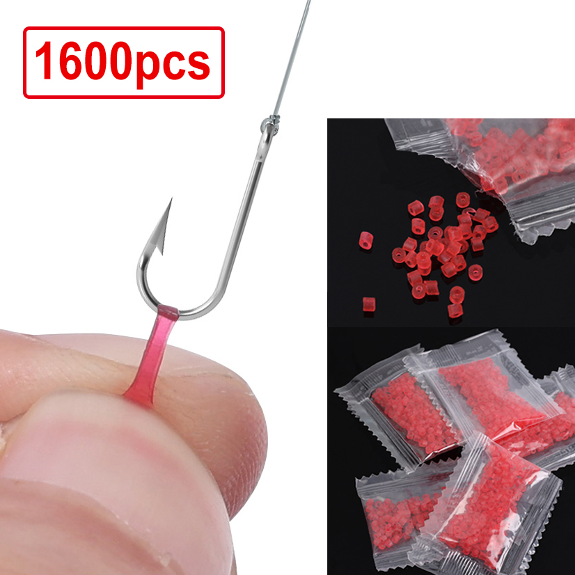 1600 Stuks Elastische Latex Grondstof Rode Vis Visgerei Rubber Band Kunstmatige Bloodworm Aas Granulator Insect Clip Vissen Tools