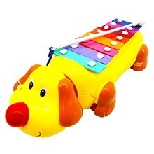 1Pc Baby Kids Educatief Muziekinstrument Speelgoed Leuke Hond Vorm Klop Piano Kids Push Pull Speelgoed Vroeg Leren Viool speelgoed Beste
