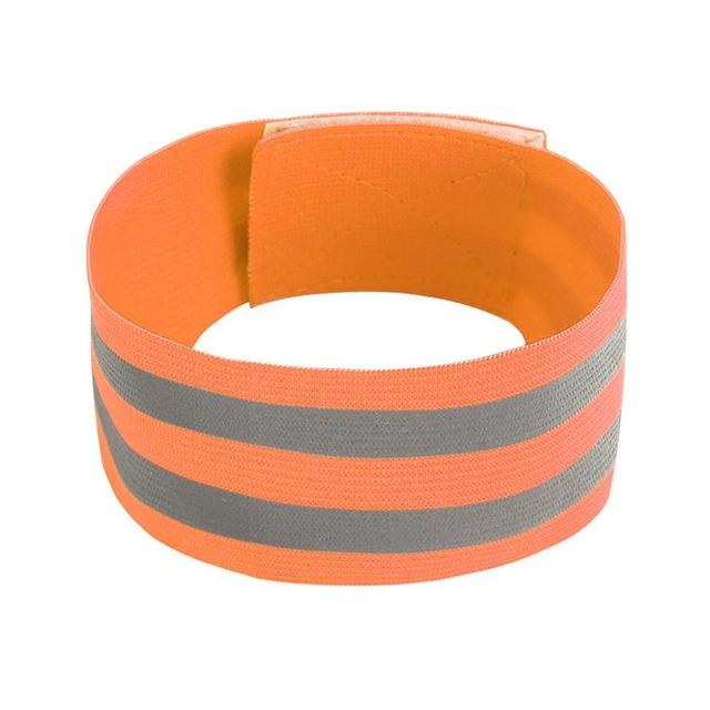 Bandas reflectantes elásticas para brazo, pierna y correas de tobillo, reflectantes de seguridad, cintas de correa para correr por la noche, caminar y ciclismo: Orange