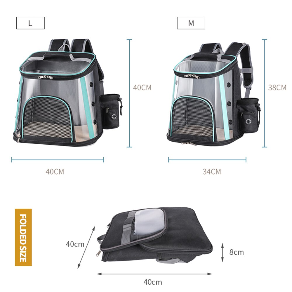 Cat Backpack Carriers Foldable Transparent Visible Pet Backpack Breathable and Sweat-absorbent Backpack for Travel, Hiking