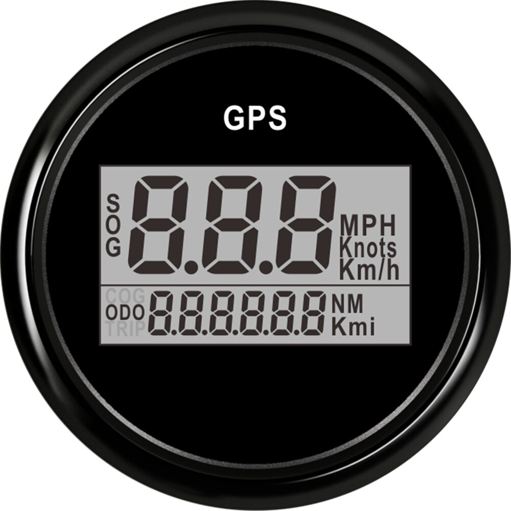 1pc 0-999 knop mph km/h marina gps hastighetsmätare 52mm automatiska digitala vägmätare sog svarta hastighetsindikatorer med röd bakgrundsbelysning 9-32v