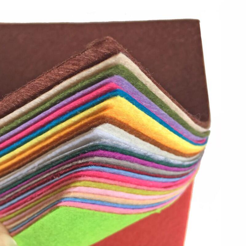 40Pcs/lot handmade felt fabric 15x15cm DIY Toys Colorful Manual Felt Cloth Polyester Square Hand Craft feltro