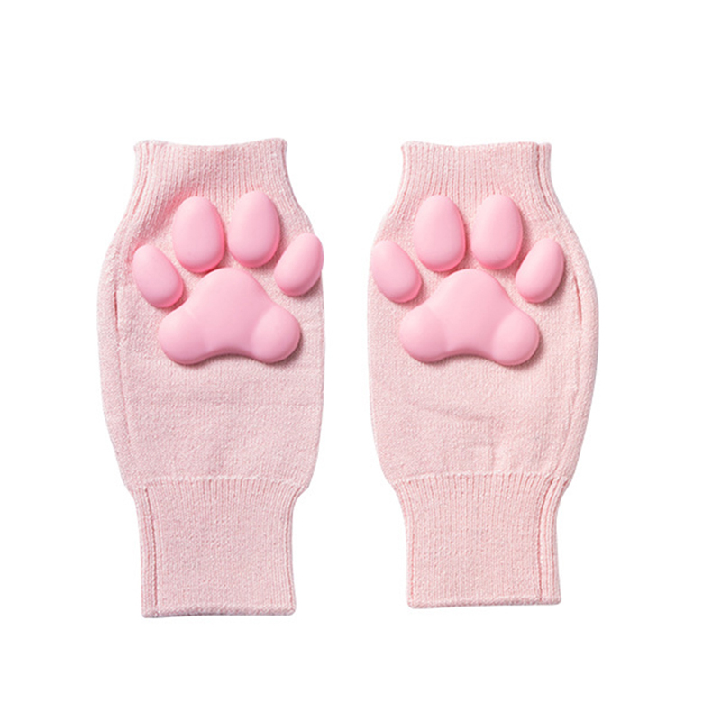 Guantes de silicona 3D con forma de Pata de Gato para mujer, guantes sin dedos, para Cosplay, Navidad y Halloween