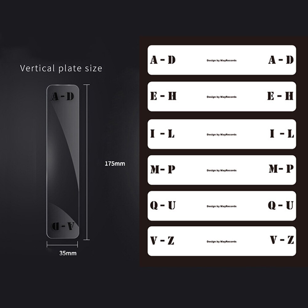 6 pièces étiquette musique vinyle acrylique CD plateau tournant Index Classification carte enregistrement diviseur Alphabet onglet A-Z étiquette transparente pratique: CD