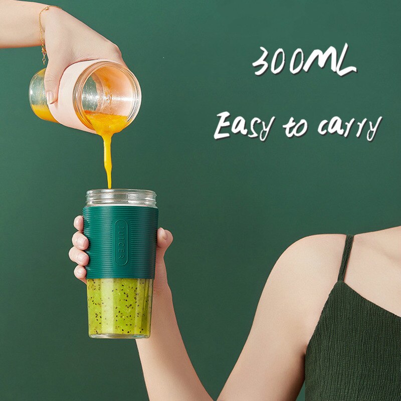 Personal Smoothie Blender, Portable Blender Travel, Battery Powered USB 300ML Juicer Electric For Home,Office,Sports,Outdoors
