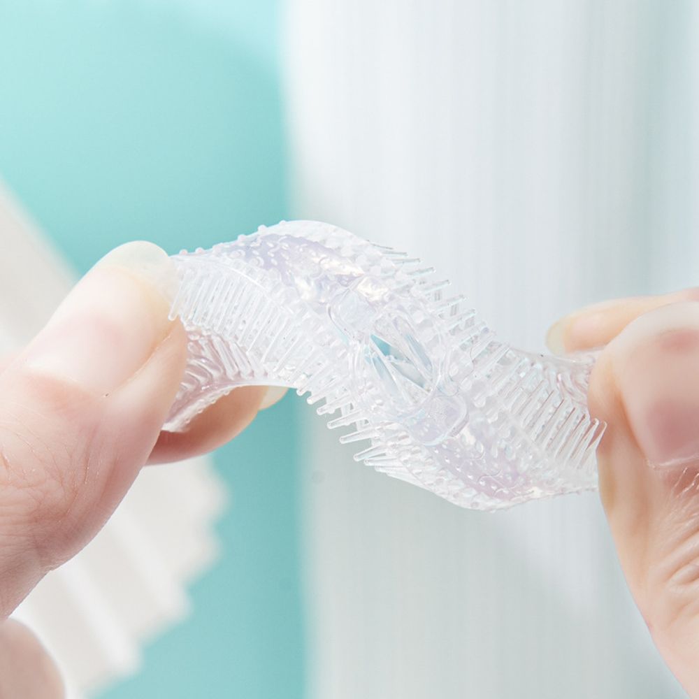 2-13 anni nuovo simpatico orso anatra bocca contenente tipo manuale a forma di U pulizia a 360 gradi massaggio spazzolino da denti in Silicone