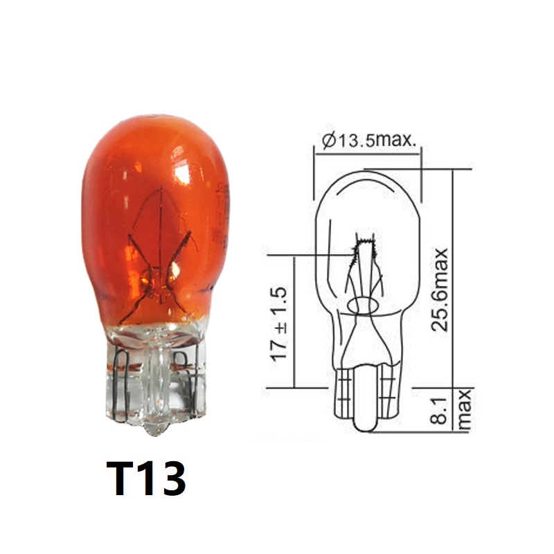 Bombillas halógenas automotrices, luz de despacho Interior ámbar T13 10W T15 W16W, 12V 16W, 10 Uds.