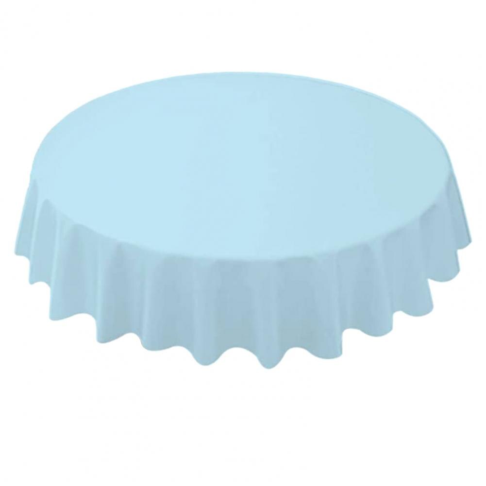 84 Inch Round Tablecloth Simple Disposable PE Waterproof Thicker Table Cover Fabric for Home: Lighe Blue