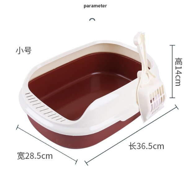 Caja de arena para perros y gatos, inodoro antisalpicaduras de peluche con pala, caja de arena para cachorros, Arenero de Interior para el hogar: Small  Coffee