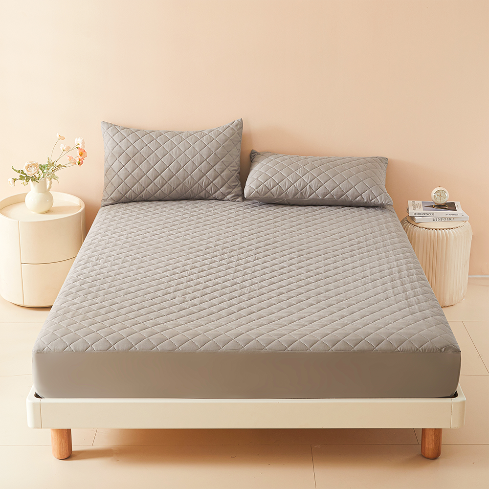 1pc 3D luchtstof dikke matrashoes, 100% waterdichte matrasbeschermer, zacht en ademend hoeslaken (geen kussensloop): Bed 160 / Light Grey