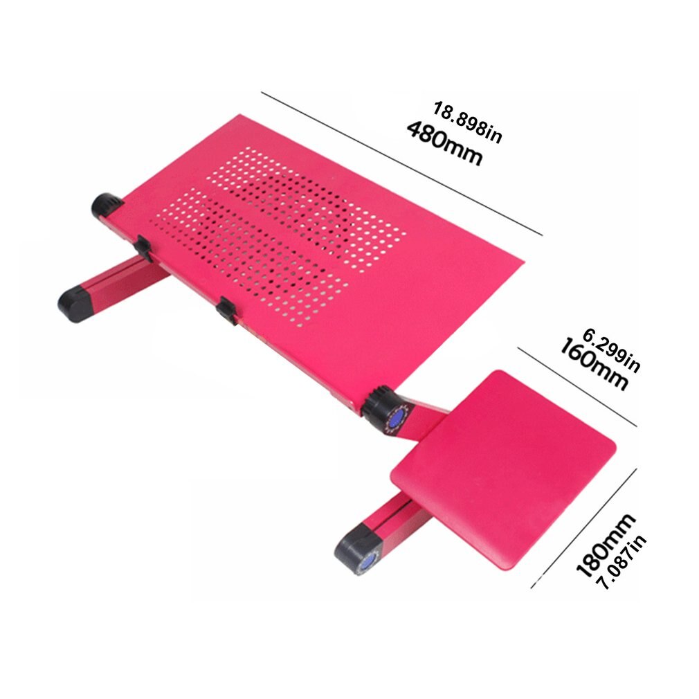 Adjustable Folding Laptop Desk Computer Table Stand Tray for Sofa Bed Office Laptop Stand Desk Computer Notebook Bed Table: Red