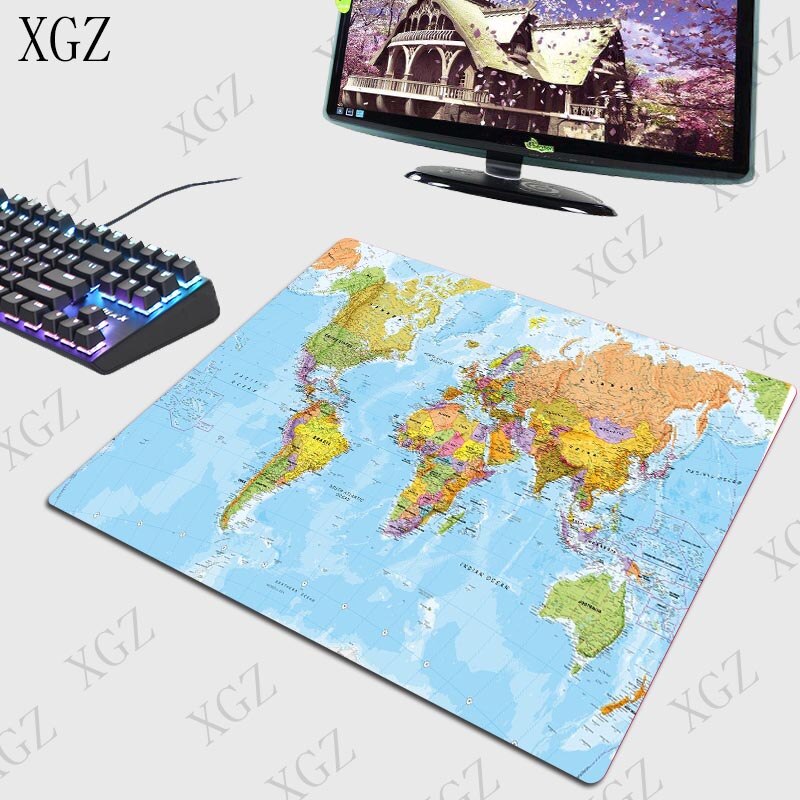 XGZ World Map Large Gaming Keyboard Mouse Pad Gamer Notebook Computer Mousepad Office Desk Mats Resting Mat for CSGO DOTA: 250X290X2MM