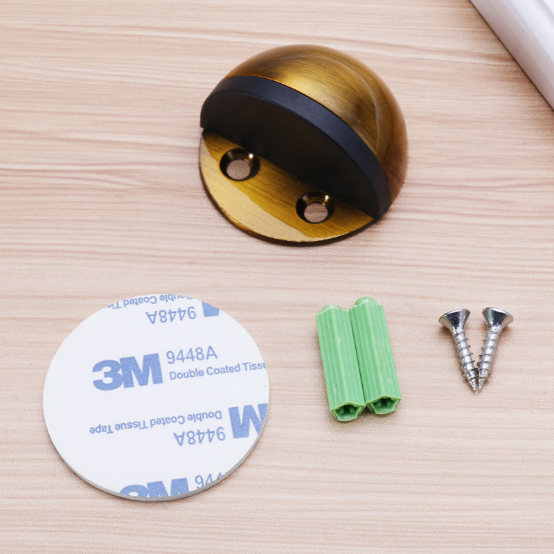 stainless steel Rubber Door Stopper Punching Sticker Hidden Door Holder Catch Floor Mounted Nail-free Door Stop Door Hardware: Nonmagnetic 6
