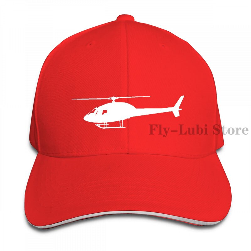 Helicopter Baseball cap men women Trucker Hats adjustable cap: 1-Red