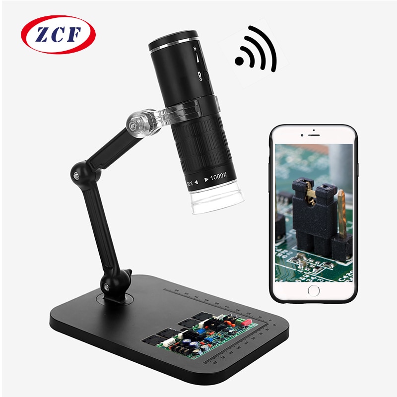F210 WIFI Digital Microscope 1000X Digital Zoom 1080P 8LEDs Microscope Camera Electronic Magnifier with Stand DIY Soldering Tool