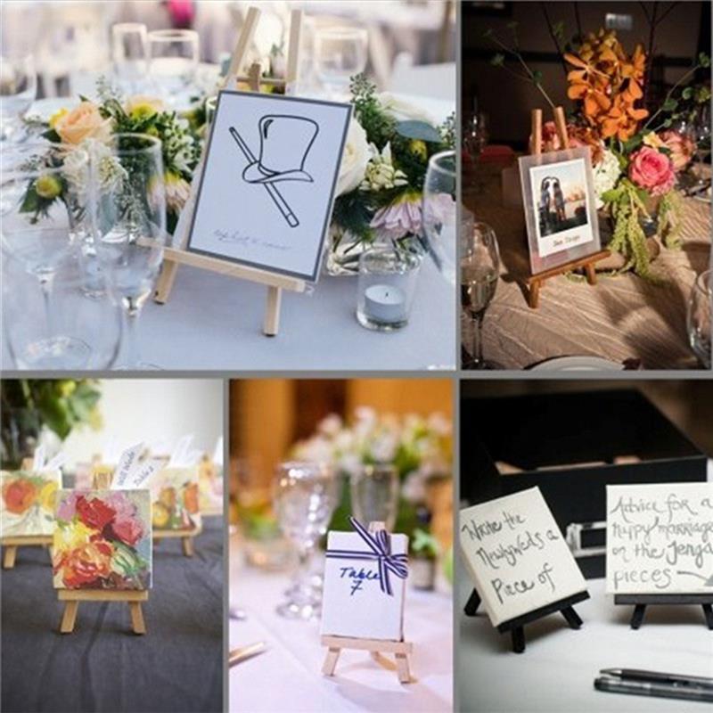 12PCS Mini Easel Wedding Wooden Card Holder DIY Artist Wedding Table Number Place Name Card Photos Stand Display Holder