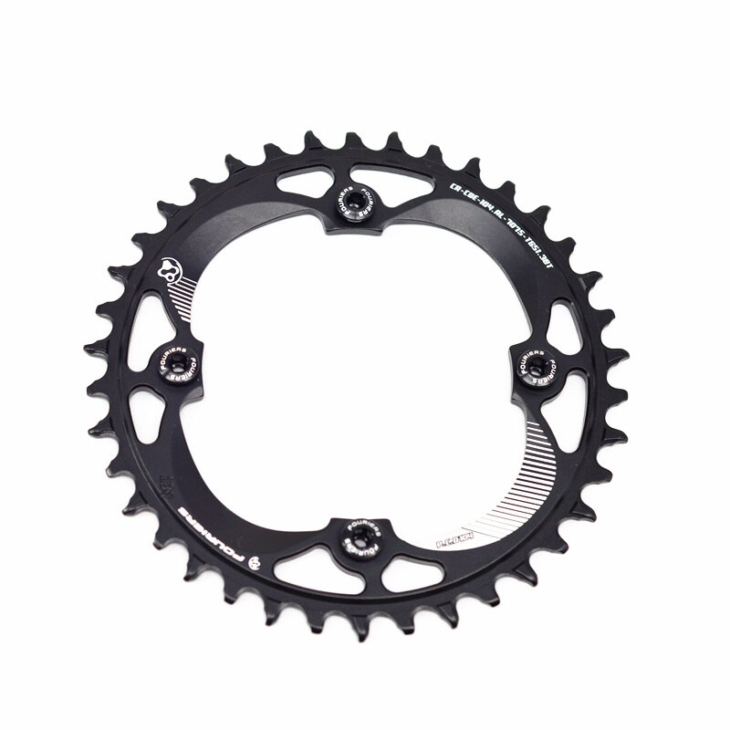 Fouriers mtb positivo e negativo rotonda dente piatto disco singolo mountainbike disco 94 96 104 120 bcd cykel kædehjul