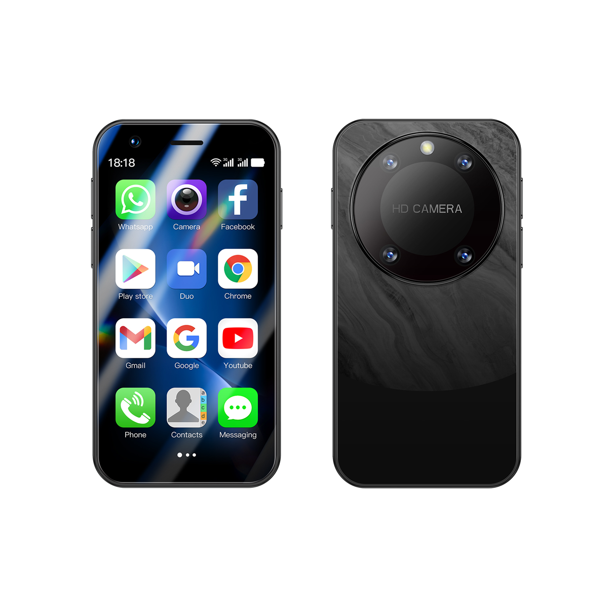 Smartphone SOYES F8 Pro Max Mini Android 8.1 - 3,0 polegadas | 2 GB + 16 GB | SIM Dupla 3G | Google Play | Mini smartphone compacto: Preto