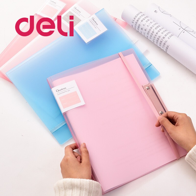 Deli 2PCS Test Paper Filing Production Folder student Multi-Function Storage paper A3/A4 Report Document Contract File Folder
