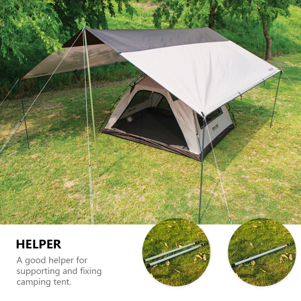 1 Set Adjustable Tarp Pole 3-Section Tent Pole Telescoping Canopy Support Rod