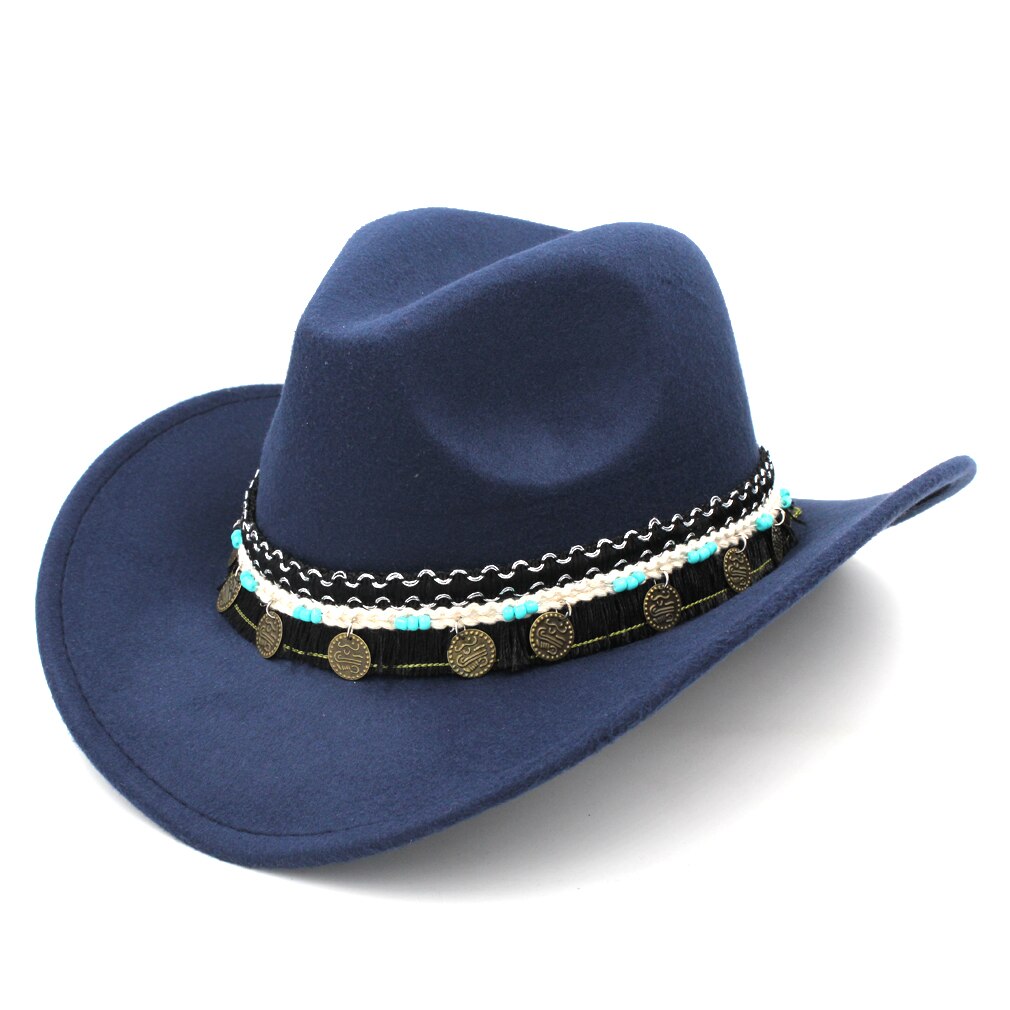 Mistdawn mænd kvinder uld bred skygge western cowboy hat cowgirl kostume kasket størrelse 56-58cm bbc