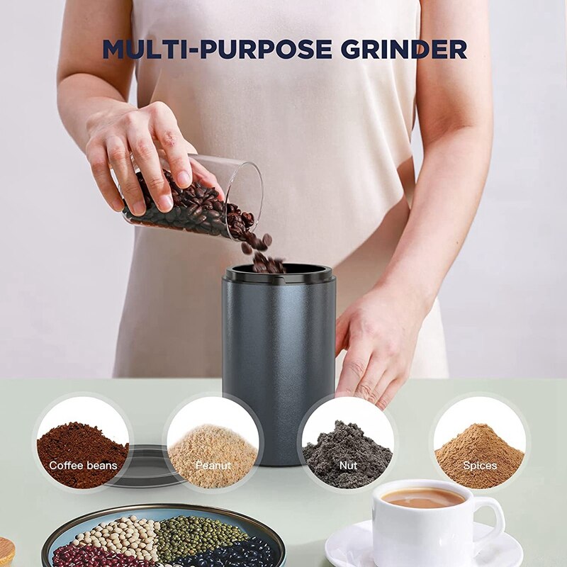 Electric Coffee Grinder, Spice Grinder With Stainless Steel Blade &amp; Bowl, One-Touch Control Coffee Bean Grinder