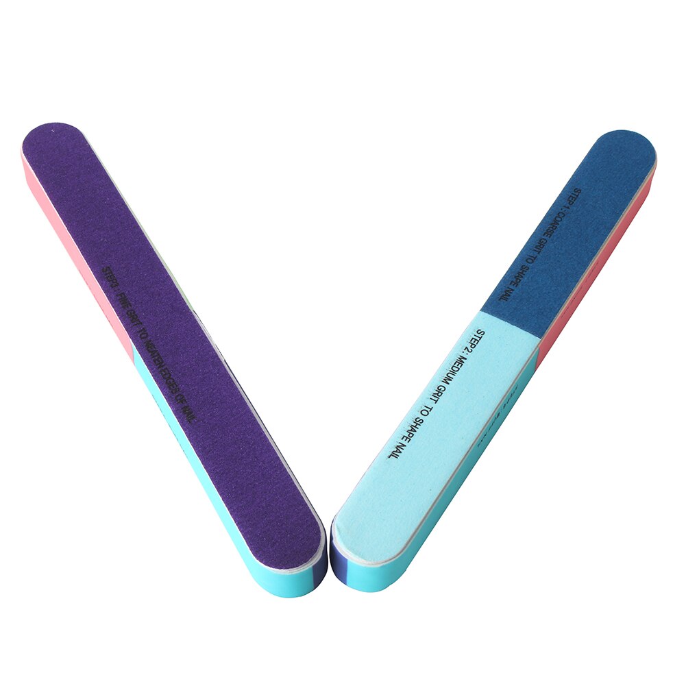 3 stuks professionele 7 -weg vijlen, buffer, schuurblok, nail art, manicure, pedicure, shiner